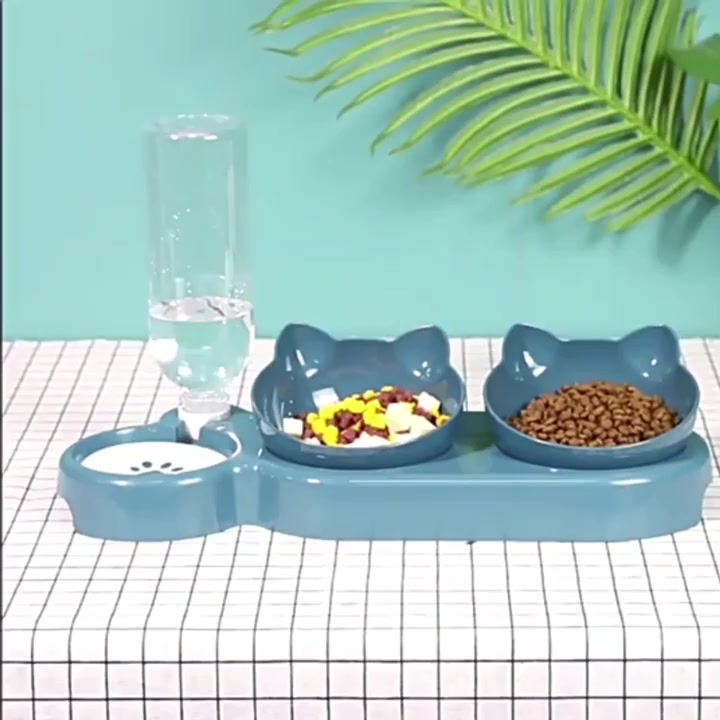 Comedouro Pet Elevado Bebedouro Automático C/ Limitador Triplo