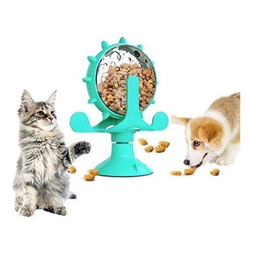 Brinquedo Para Gatos Divertido Moinho De Vento Mesa Giratória Com Ventosa Roda Gigante Porta Petisco