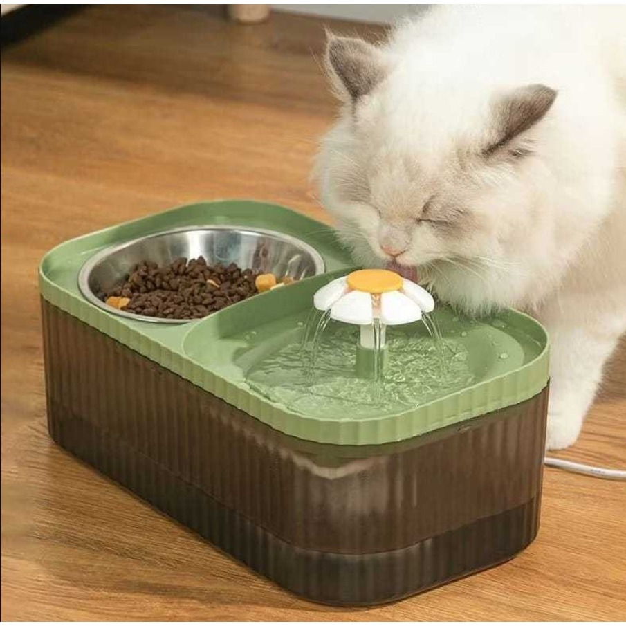 Fonte Bebedouro e Comedouro Para Gatos E Cães Automático Little 3 Litro