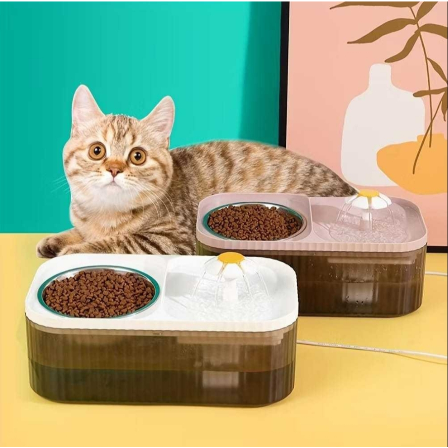 Fonte Bebedouro e Comedouro Para Gatos E Cães Automático Little 3 Litro