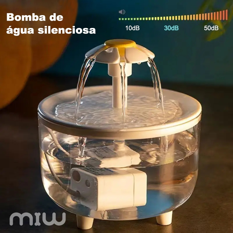 Bebedouro Automático para Gatos com Filtro de Água e Silenciador fonte de água para gatos